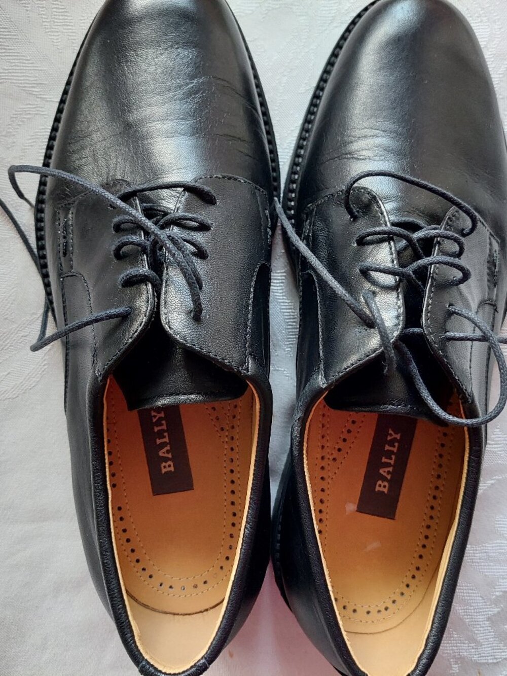 Bally Derby Shoes Men's UK6E EU40E US7E Black Prom Party Made In Italy Wide fit